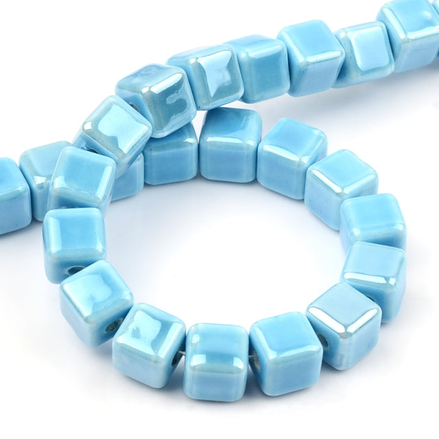 Fashion Colors 8mm/10mm Square Beads Cube Ceramic Beads DIY 2.5mm Hole Beads Handmade Porcelain Beads For Jewelry Making