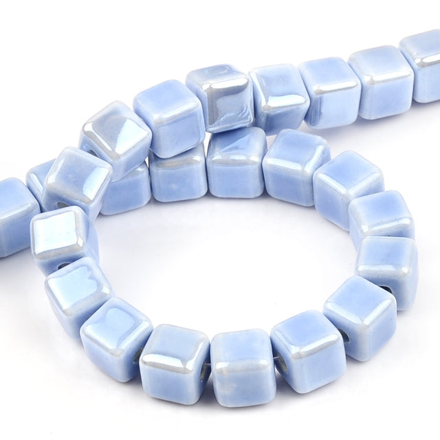 Fashion Colors 8mm/10mm Square Beads Cube Ceramic Beads DIY 2.5mm Hole Beads Handmade Porcelain Beads For Jewelry Making