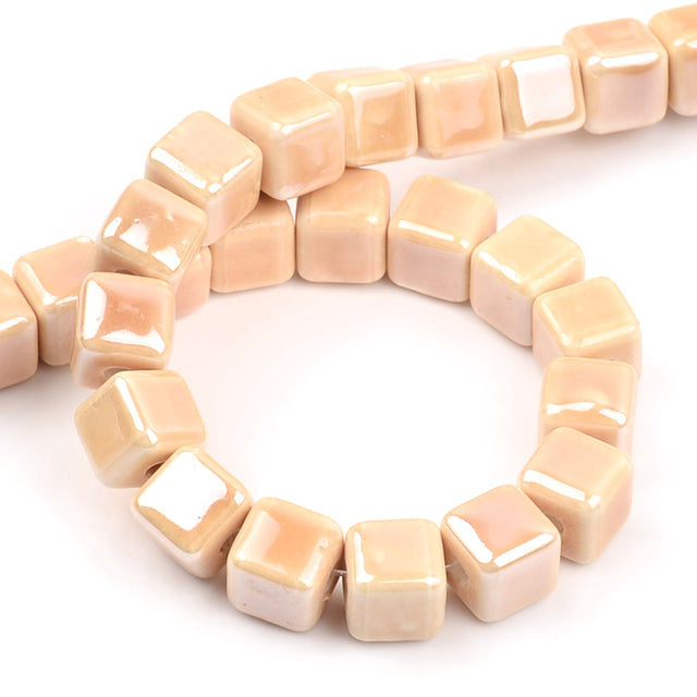 Fashion Colors 8mm/10mm Square Beads Cube Ceramic Beads DIY 2.5mm Hole Beads Handmade Porcelain Beads For Jewelry Making