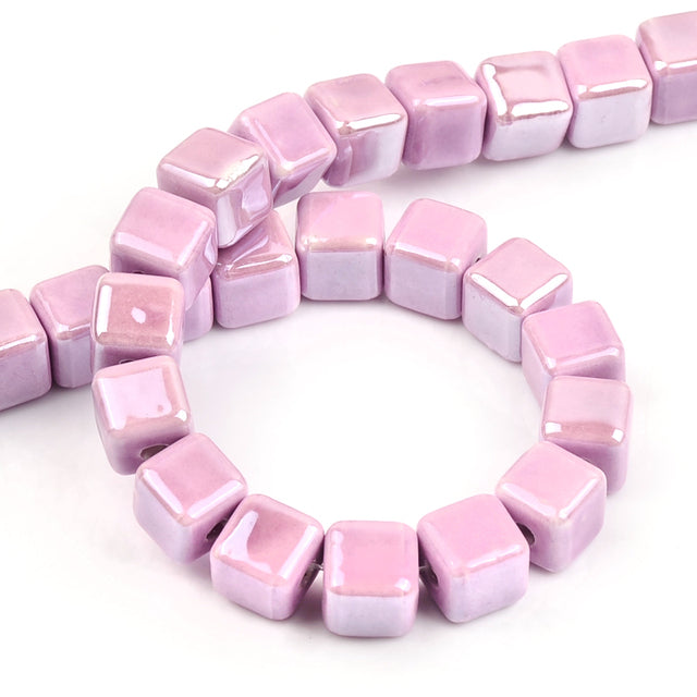 Fashion Colors 8mm/10mm Square Beads Cube Ceramic Beads DIY 2.5mm Hole Beads Handmade Porcelain Beads For Jewelry Making