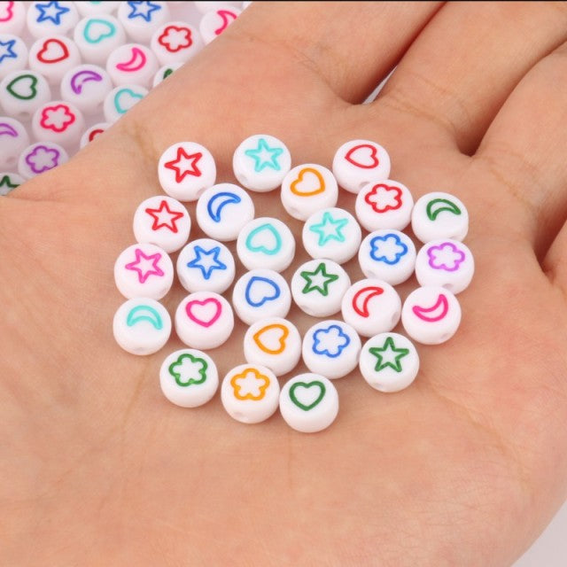 Mixed Letter Acrylic Beads Round Flat Alphabet Digital Cube Loose Spacer Beads For Jewelry Making Handmade Diy Bracelet Necklace