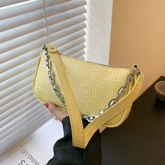 North bag crocodile chain underarm bag French stick bag female 2021 new fashion handbag shoulder bag female