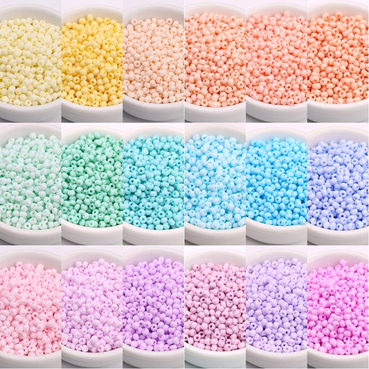 330Pcs/Bag 3mm Matte Macaroon Color Glass Seed Beads 8/0 Uniform Round Spacer Beads For DIY Handmade Jewelry Making Accessories