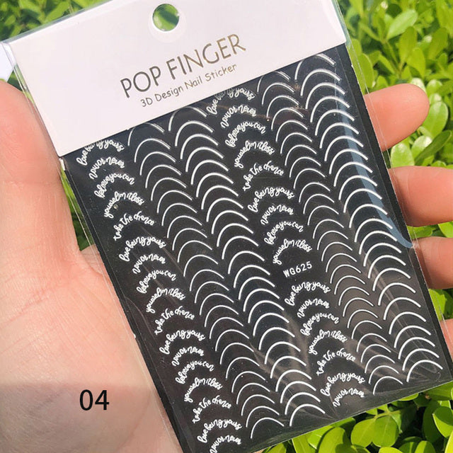 French Rose Gold Striping Tape Nail Design Stripe Lines Geometry 3D Sticker for Nails Gel Polish Sticker Decals for Manicuring