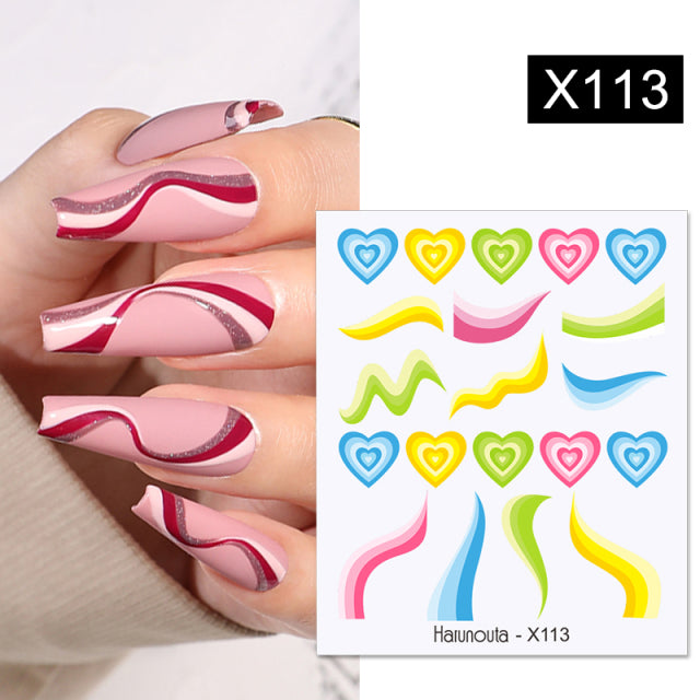 French Rose Gold Striping Tape Nail Design Stripe Lines Geometry 3D Sticker for Nails Gel Polish Sticker Decals for Manicuring