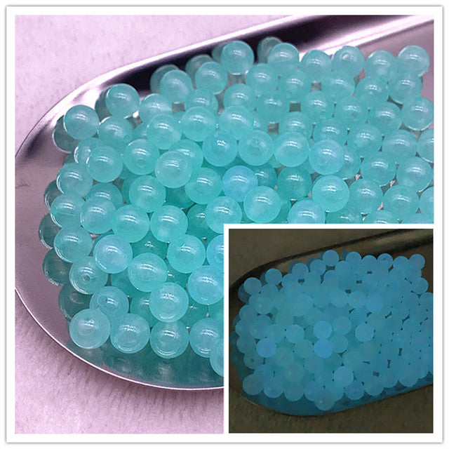 6-8-10-12mm Strong Luminous Beads Glow In The Dark Fishing Loose Spacer Beads for Jewellery Marking DIY Necklace Bracelet