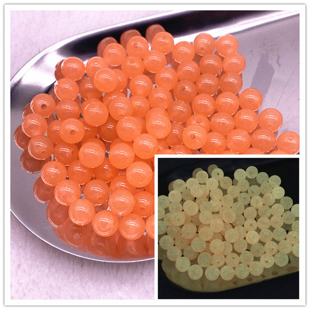 6-8-10-12mm Strong Luminous Beads Glow In The Dark Fishing Loose Spacer Beads for Jewellery Marking DIY Necklace Bracelet