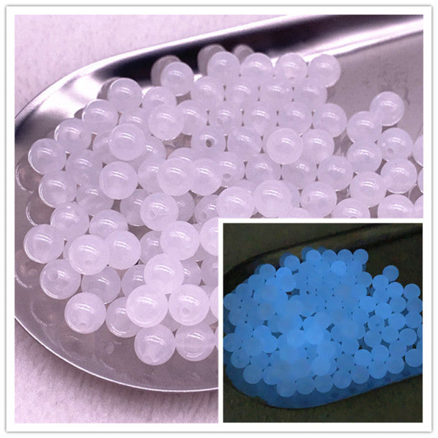 6-8-10-12mm Strong Luminous Beads Glow In The Dark Fishing Loose Spacer Beads for Jewellery Marking DIY Necklace Bracelet