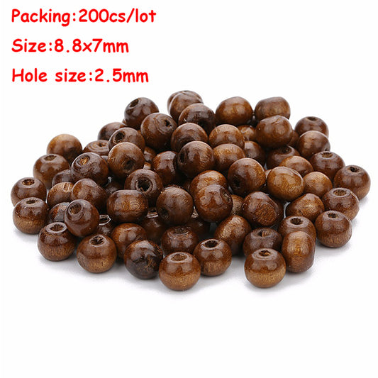 100pcs/Lot 12mm Vintage Natural Big Hole Wooden Beads For Necklace Bracelet Charms for Diy Jewelry Making Hair Accessories