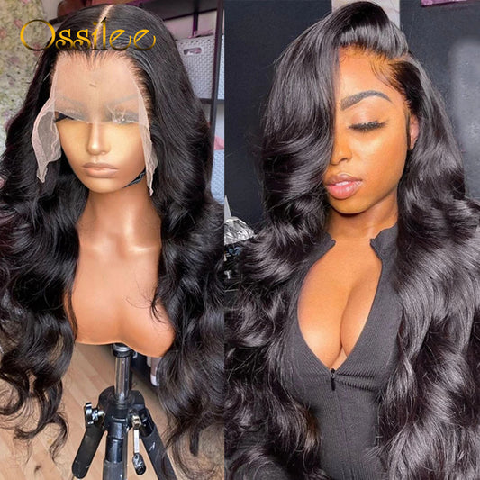 13x4 HD Transparen Lace Frontal Wigs Brazilian Body Wave 4x4 Closure Wigs Remy Human Hair Lace Wigs for Black Women Ossilee Hair