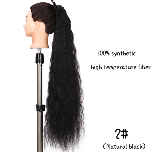 MSTN 30-Inch Synthetic Hair Fiber Heat-Resistant Straight Hair With Ponytail Fake Hair Chip-in Hair Extensions Pony Tail Wigs