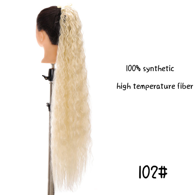 MSTN 30-Inch Synthetic Hair Fiber Heat-Resistant Straight Hair With Ponytail Fake Hair Chip-in Hair Extensions Pony Tail Wigs