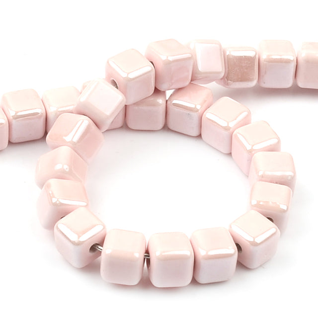 Fashion Colors 8mm/10mm Square Beads Cube Ceramic Beads DIY 2.5mm Hole Beads Handmade Porcelain Beads For Jewelry Making