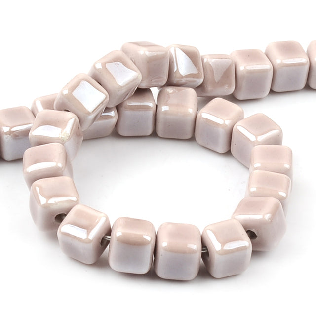 Fashion Colors 8mm/10mm Square Beads Cube Ceramic Beads DIY 2.5mm Hole Beads Handmade Porcelain Beads For Jewelry Making