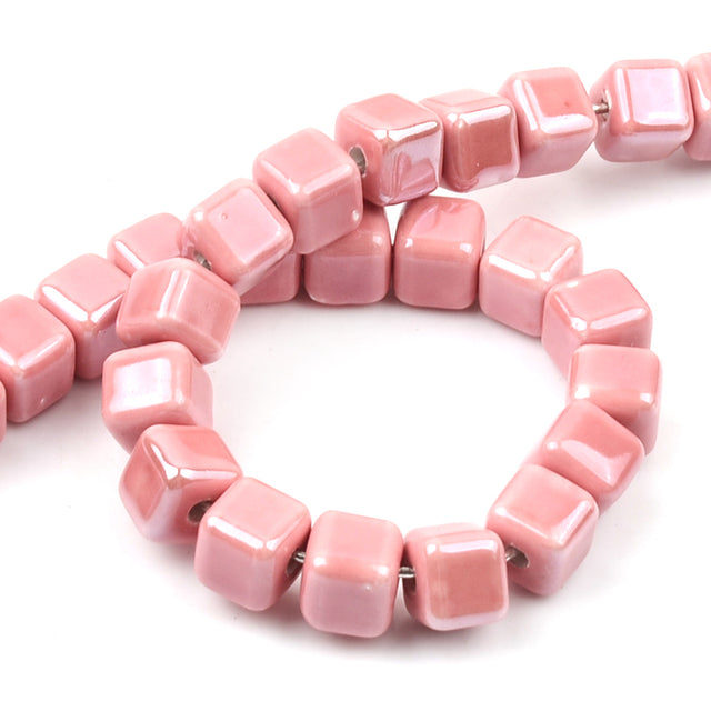 Fashion Colors 8mm/10mm Square Beads Cube Ceramic Beads DIY 2.5mm Hole Beads Handmade Porcelain Beads For Jewelry Making