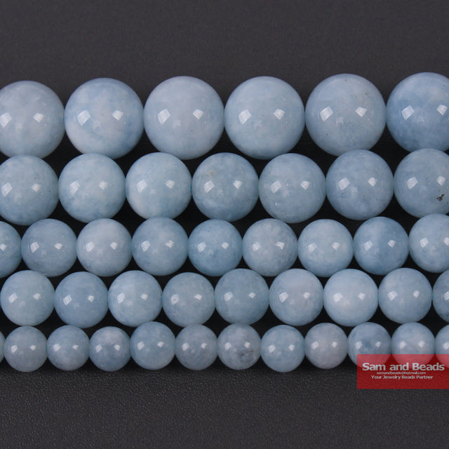 Free Shipping Smooth Natural Stone Blue Turquoises Round Loose Beads 15&quot; Strand 4 6 8 10 12 MM Pick Size For Jewelry Making BTB2