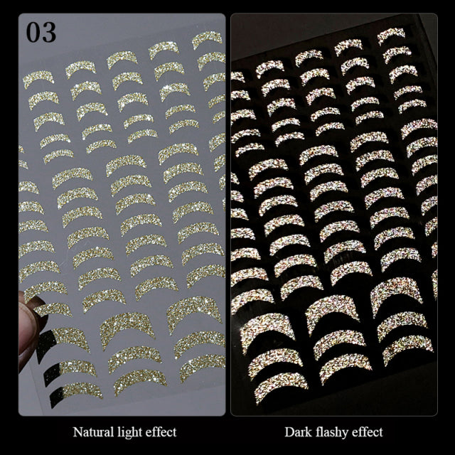 French Rose Gold Striping Tape Nail Design Stripe Lines Geometry 3D Sticker for Nails Gel Polish Sticker Decals for Manicuring