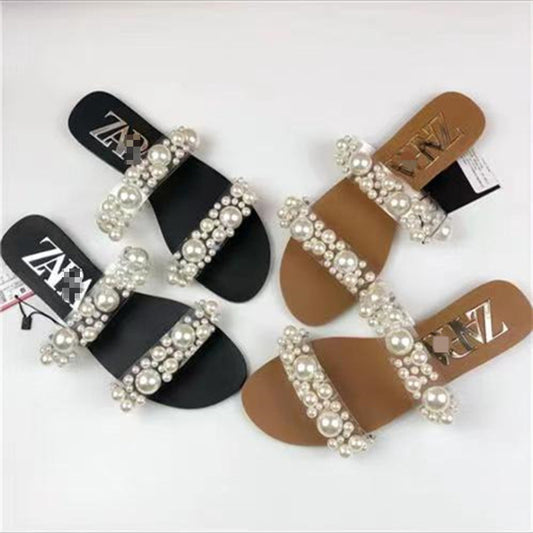 2021 Summer Women Sandals Open Tea Slippers Hot Sale Flat Slippers Handmade Woman Shoes Casual Plus Size 42