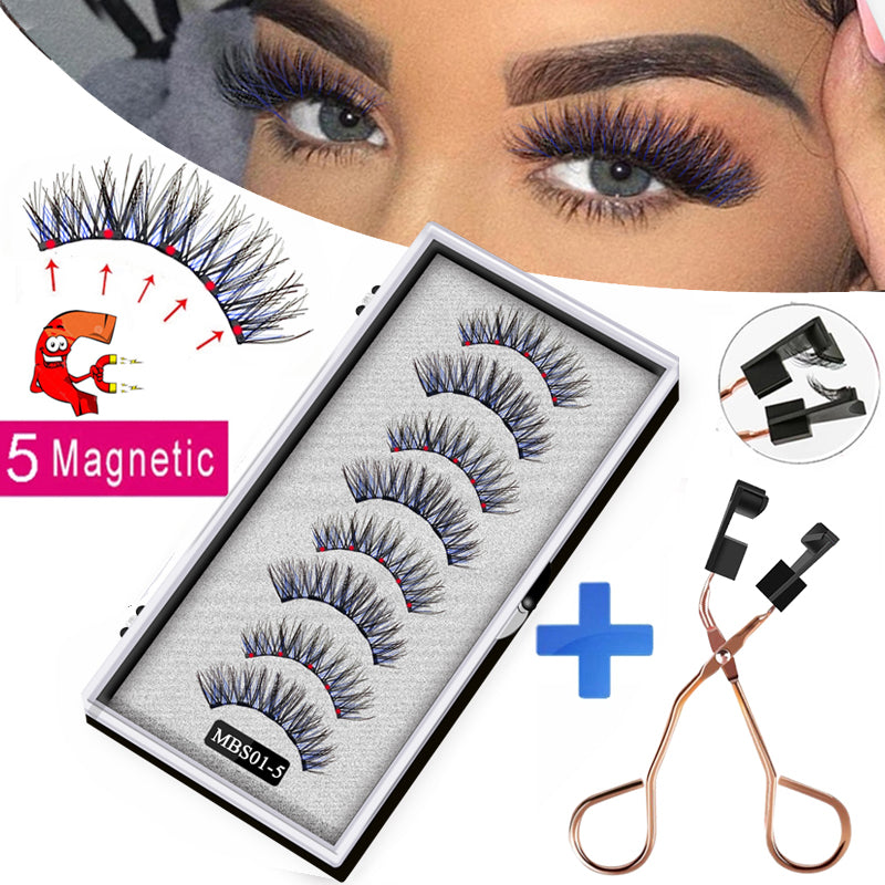 2022 4 pairs 5 Magnet Magnetic False Eyelashes 3D Lasting Magnetic Eyelashes Natural Artificial Mink lashes Faux Cils Magnetique