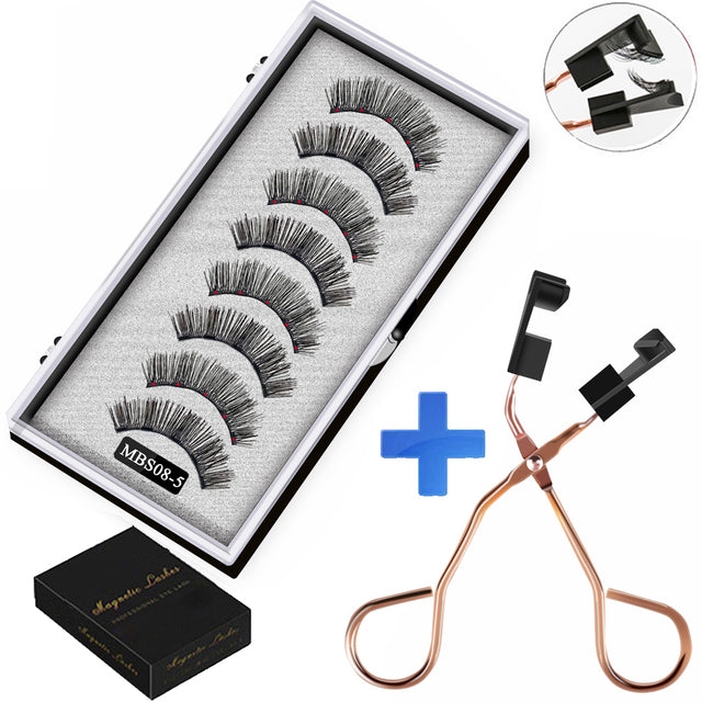 2022 4 pairs 5 Magnet Magnetic False Eyelashes 3D Lasting Magnetic Eyelashes Natural Artificial Mink lashes Faux Cils Magnetique