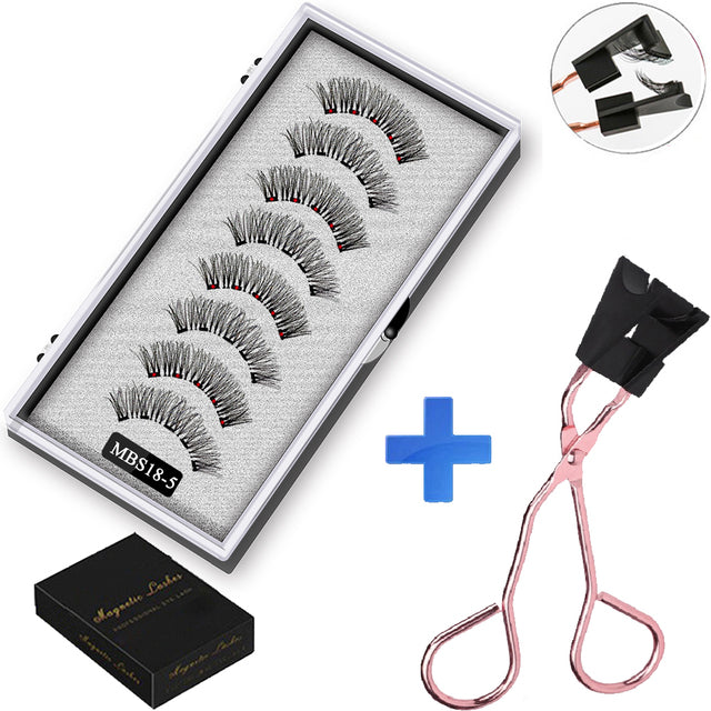 2022 4 pairs 5 Magnet Magnetic False Eyelashes 3D Lasting Magnetic Eyelashes Natural Artificial Mink lashes Faux Cils Magnetique