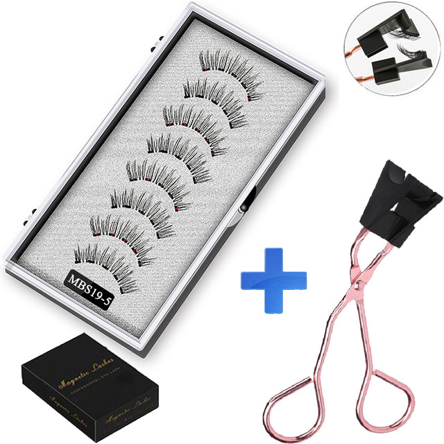 2022 4 pairs 5 Magnet Magnetic False Eyelashes 3D Lasting Magnetic Eyelashes Natural Artificial Mink lashes Faux Cils Magnetique