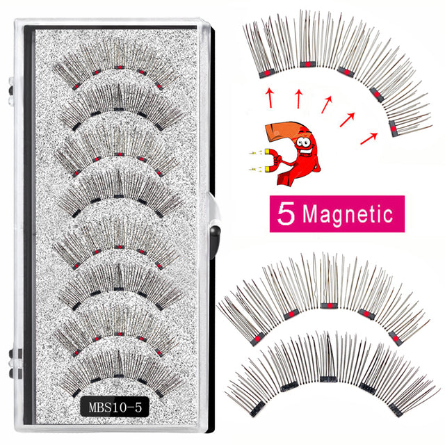 2022 4 pairs 5 Magnet Magnetic False Eyelashes 3D Lasting Magnetic Eyelashes Natural Artificial Mink lashes Faux Cils Magnetique