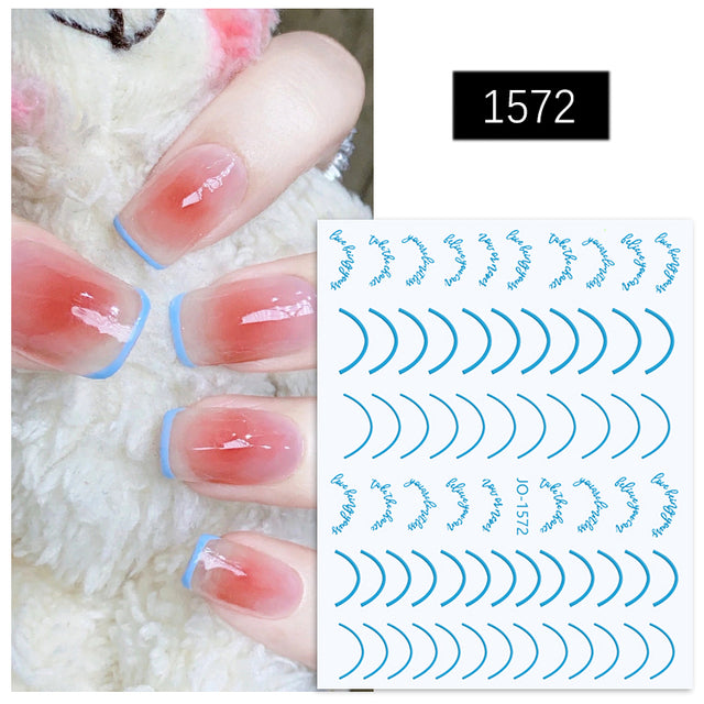 French Rose Gold Striping Tape Nail Design Stripe Lines Geometry 3D Sticker for Nails Gel Polish Sticker Decals for Manicuring