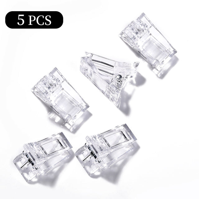 Acrylic Nail Clip Transparent Gel Quick Building Nail Tips Clips Fingernail Extension UV Clamps Manicuring Art Builder Tools Set