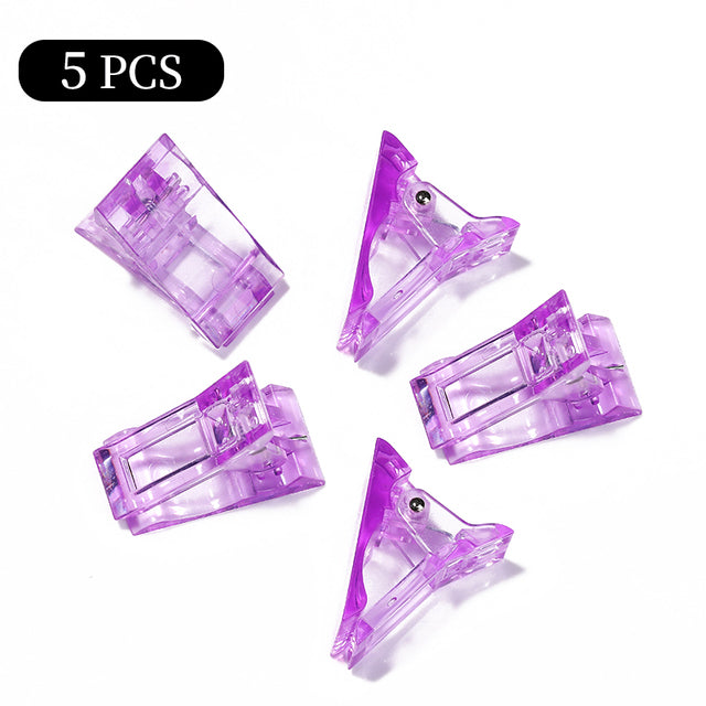 Acrylic Nail Clip Transparent Gel Quick Building Nail Tips Clips Fingernail Extension UV Clamps Manicuring Art Builder Tools Set