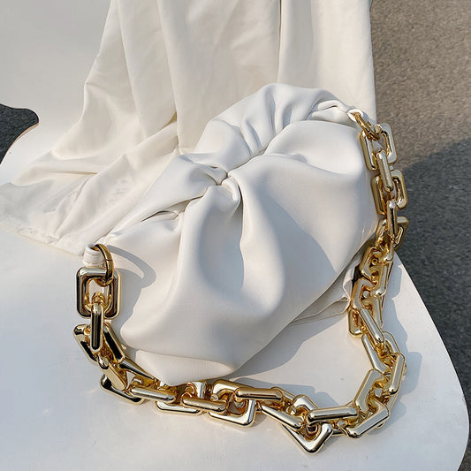 Solid Color Pleated Tote Bag 2022 Fashion New High-quality Soft Leather Women&#39;s Designer Handbag Travel Shoulder Bags Armpit Bag