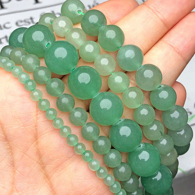 AAA Natural Stone Malachite Green Chalcedony Jades Beads Mineral Loose Spacer Beads For Jewelry Making DIY Bracelet Necklace