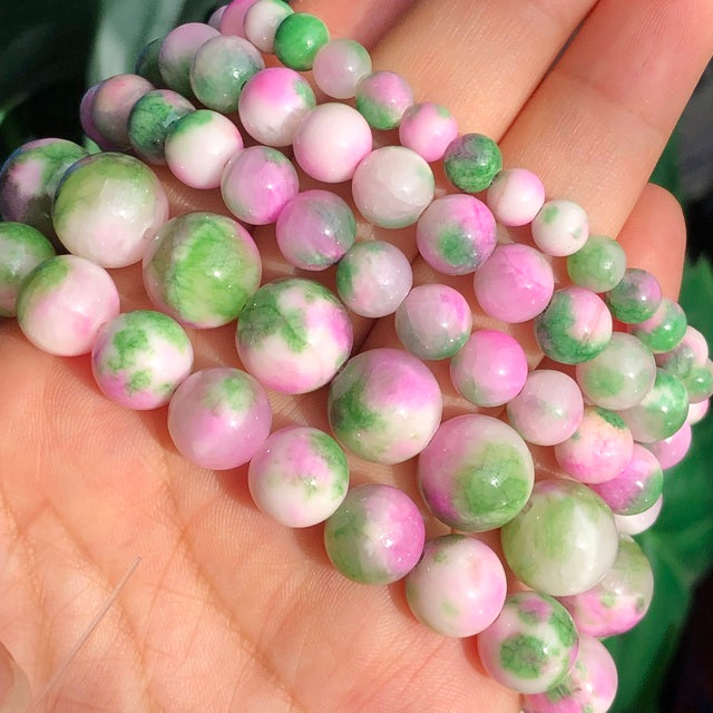 AAA Natural Stone Malachite Green Chalcedony Jades Beads Mineral Loose Spacer Beads For Jewelry Making DIY Bracelet Necklace