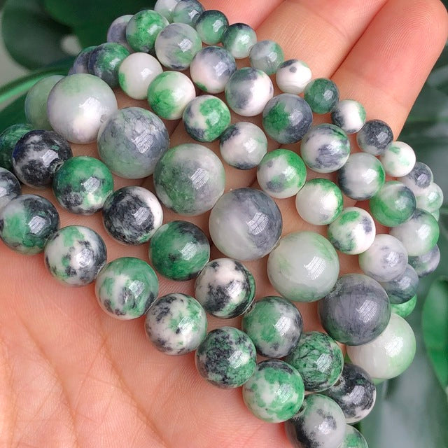 AAA Natural Stone Malachite Green Chalcedony Jades Beads Mineral Loose Spacer Beads For Jewelry Making DIY Bracelet Necklace