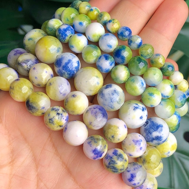 AAA Natural Stone Malachite Green Chalcedony Jades Beads Mineral Loose Spacer Beads For Jewelry Making DIY Bracelet Necklace