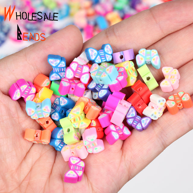 20-110pcs/Lot Polymer Clay Beads Smiley Animal Sunflower Heart Shape Christmas For Jewelry Making DIY Handmade Accessories