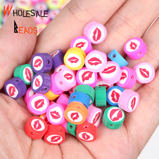 20-110pcs/Lot Polymer Clay Beads Smiley Animal Sunflower Heart Shape Christmas For Jewelry Making DIY Handmade Accessories