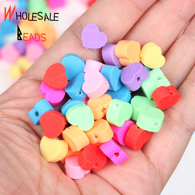 20-110pcs/Lot Polymer Clay Beads Smiley Animal Sunflower Heart Shape Christmas For Jewelry Making DIY Handmade Accessories