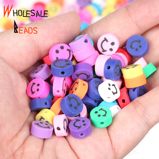 20-110pcs/Lot Polymer Clay Beads Smiley Animal Sunflower Heart Shape Christmas For Jewelry Making DIY Handmade Accessories