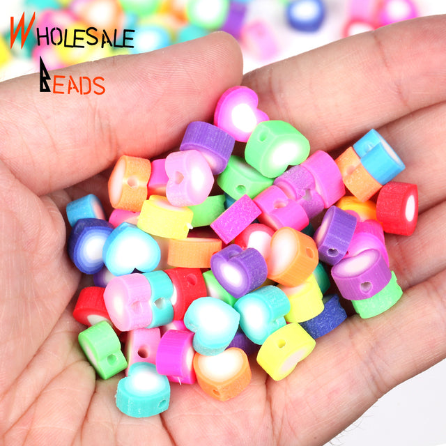 20-110pcs/Lot Polymer Clay Beads Smiley Animal Sunflower Heart Shape Christmas For Jewelry Making DIY Handmade Accessories