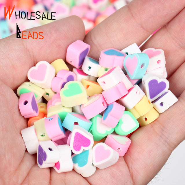 20-110pcs/Lot Polymer Clay Beads Smiley Animal Sunflower Heart Shape Christmas For Jewelry Making DIY Handmade Accessories