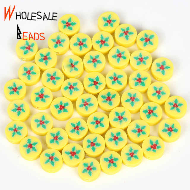 20-110pcs/Lot Polymer Clay Beads Smiley Animal Sunflower Heart Shape Christmas For Jewelry Making DIY Handmade Accessories