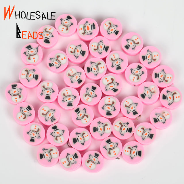 20-110pcs/Lot Polymer Clay Beads Smiley Animal Sunflower Heart Shape Christmas For Jewelry Making DIY Handmade Accessories