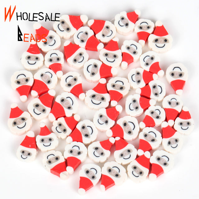 20-110pcs/Lot Polymer Clay Beads Smiley Animal Sunflower Heart Shape Christmas For Jewelry Making DIY Handmade Accessories