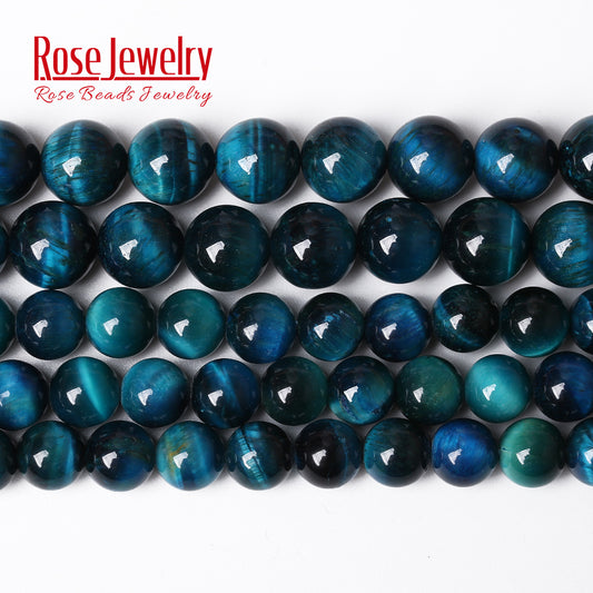 Natural Stone AAAAA Quality Blue Tiger Eye Agates Round Loose Beads 15&quot; 4 6 8 10 12 14 MM Pick Size For Jewelry Making