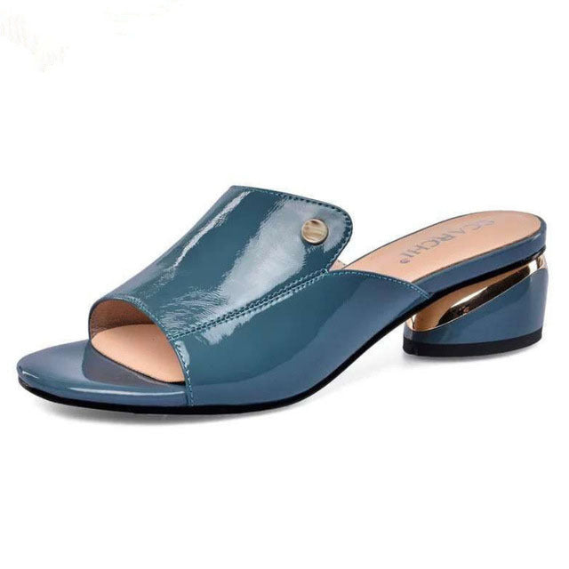 Comemore Red Sexy Pu Soft Leather Female Flipflop Slippers Summer Fashion Heels Slides Shoes For Girls Comfortable Sandals Woman