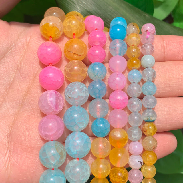 45 Style Natural Stone Beads 4-12mm Garnet Lava Amazonite Agates Amethysts Round Loose Beads for Jewelry Making Diy Bracelets