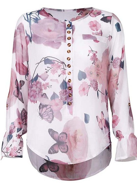 Long Sleeve Women Blouses 2022 Plus Size Turn-down Collar Blouse Shirt Casual Tops Elegant Work Wear Chiffon Shirts 5XL