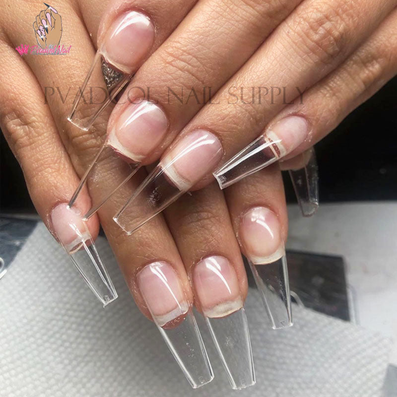 Gel Nails Extension System Full Cover Sculpted Clear Stiletto Coffin False Nail Tips 240pcs/bag