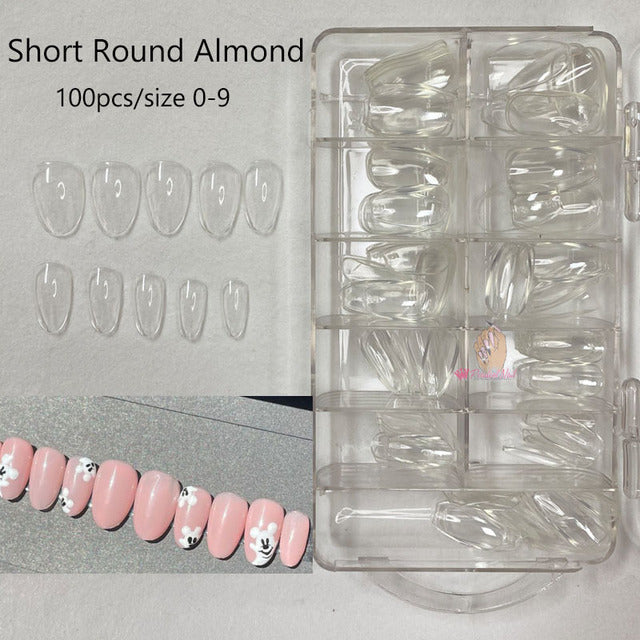 Gel Nails Extension System Full Cover Sculpted Clear Stiletto Coffin False Nail Tips 240pcs/bag